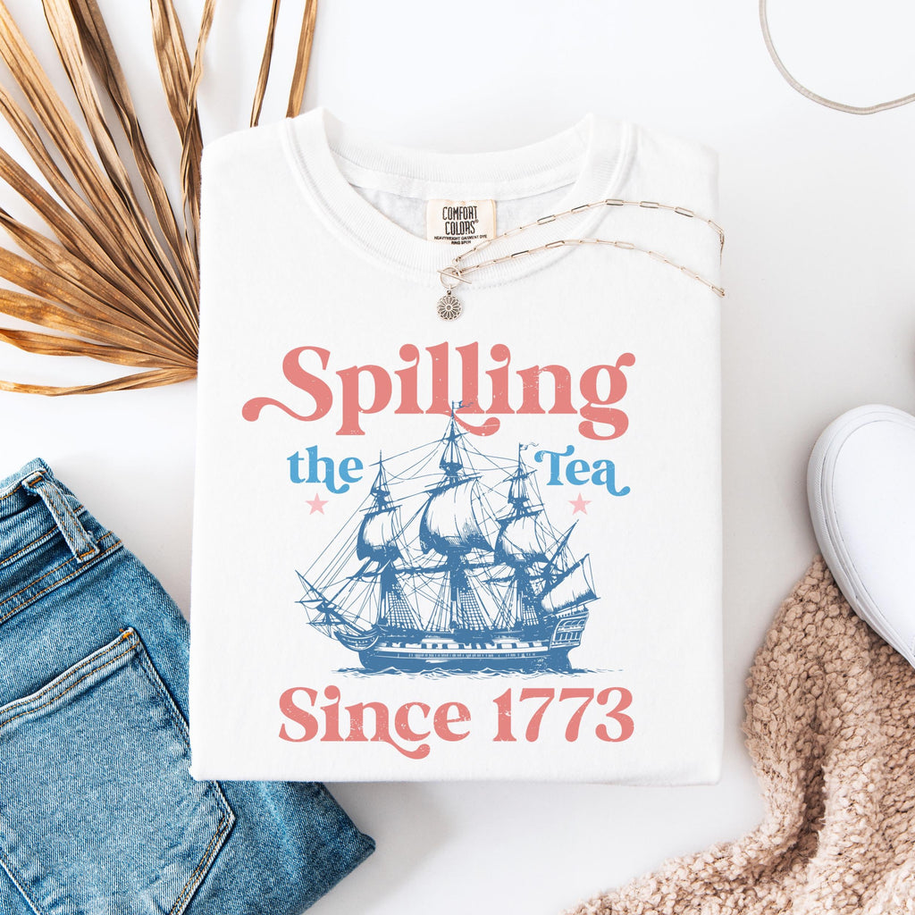 Comfort Colors Spilling Tea Since 1773 Spilling Tea Usa Patriotic Tee 4th July Party Usa Celebration