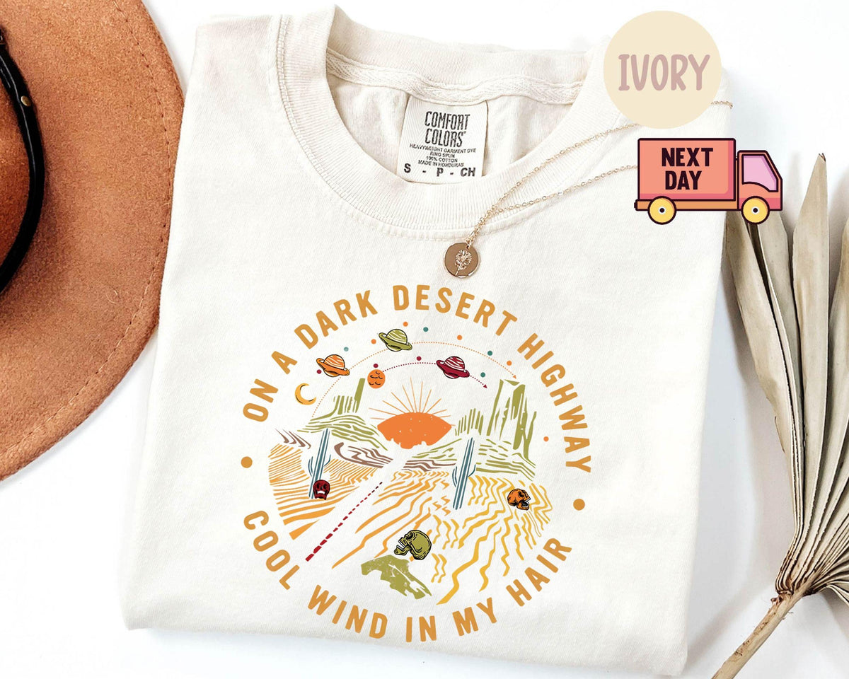 Comfort Colors Dark Desert Highway Retro Adventure Hiking Camping Travel Boho Nature