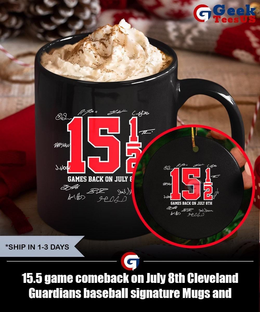 15.5 game comeback on July 8th Cleveland Guardians baseball signature shirt Unisex , , , Long Sleeve Tee