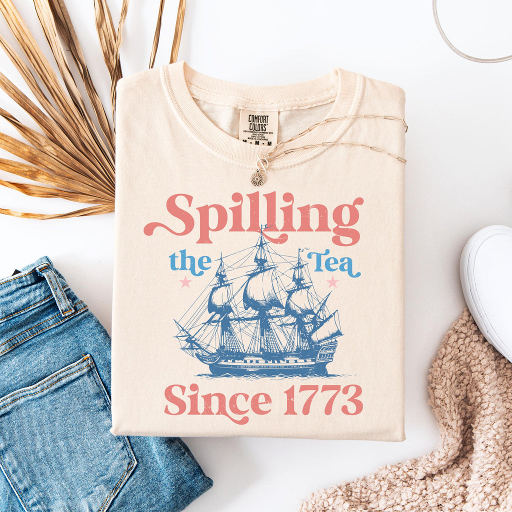 Comfort Colors Spilling Tea Since 1773 Spilling Tea Usa Patriotic Tee 4th July Party Usa Celebration