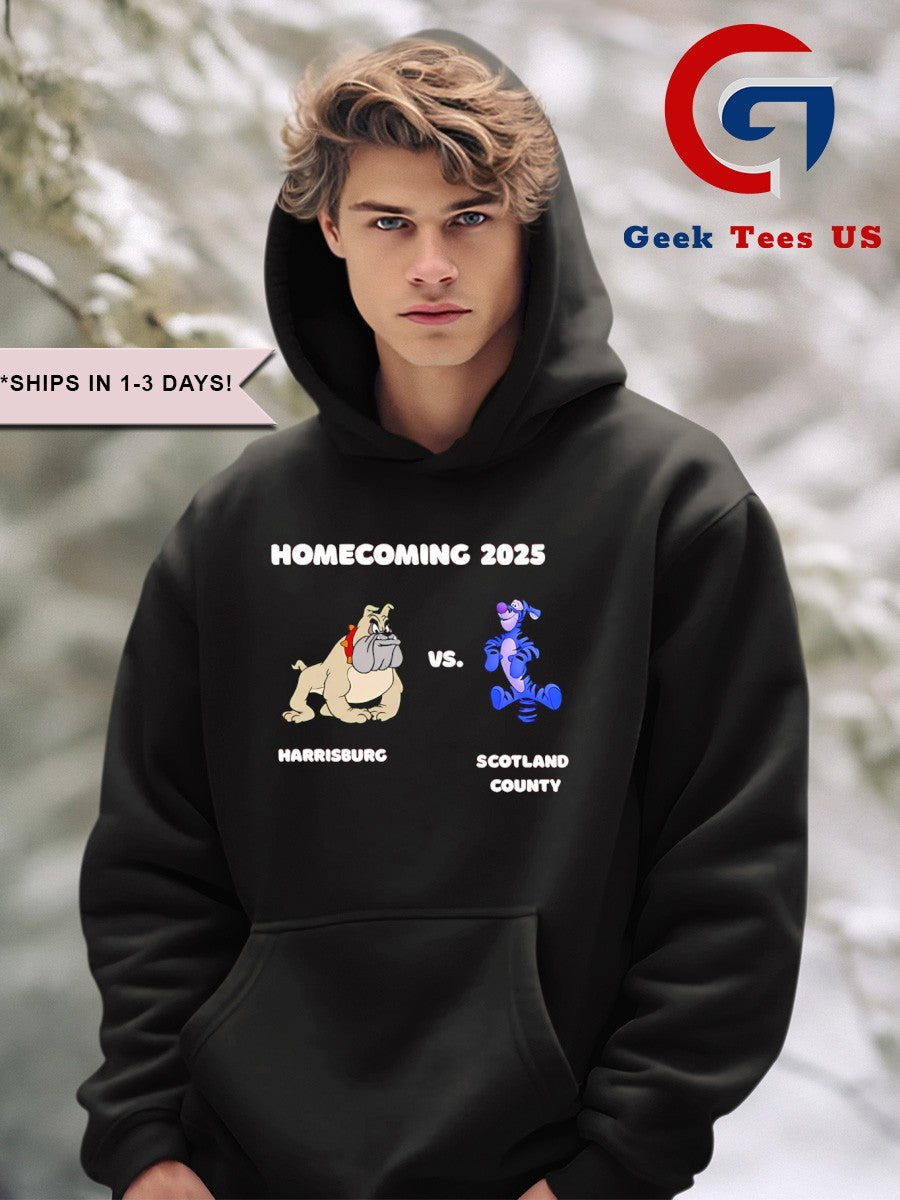 2025 Homecoming Butch the Bulldog Harrisburg vs Tigger Scotland County shirt Unisex , , , Long Sleeve Tee