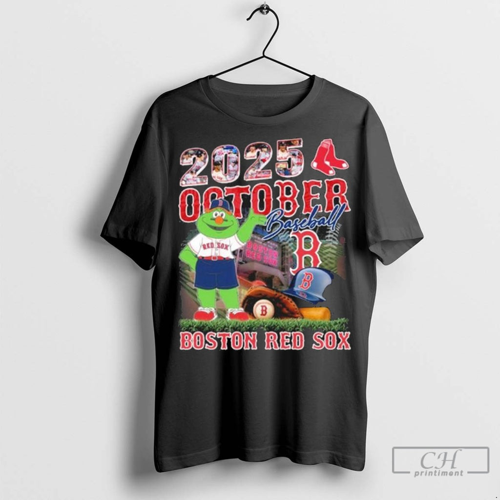2025 October Baseball Boston Red Sox Mascot T Shirt Jpg