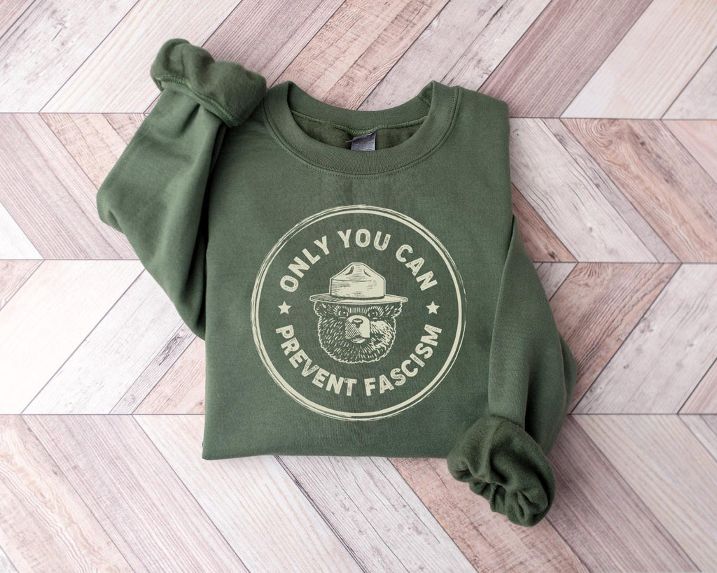 Only Prevent Fascism National Park Bear Anti Trump Comfort Tee Progressive Liberal Political