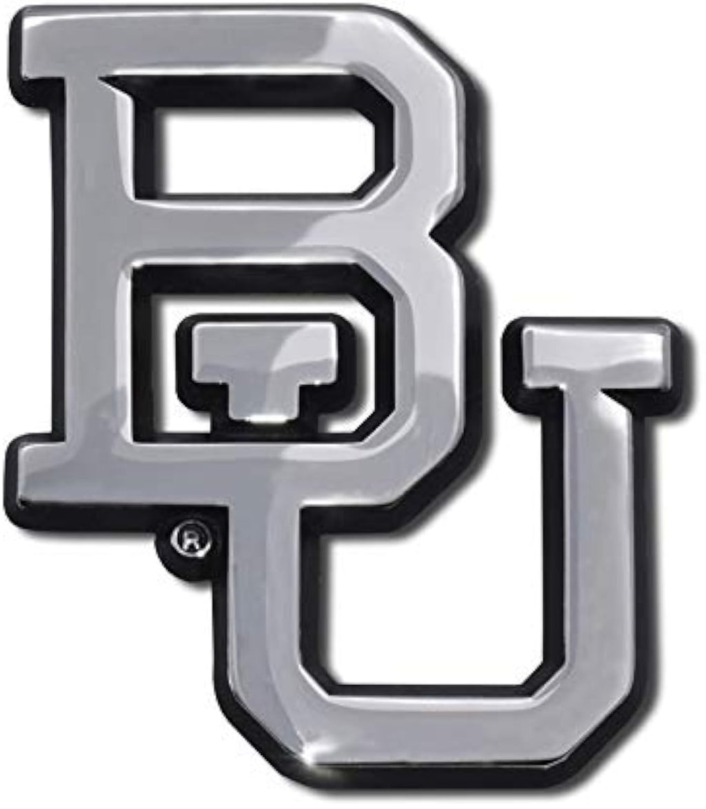 Baylor Bears BU Metal Auto Emblem (Chrome (Black Trim)) Unisex , , , Long Sleeve Tee