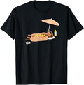 Hot Dog Dachshund Beach Summer Funny Wiener Dog Relax Unisex , , , Long Sleeve Tee