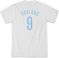 Manchester City FC Erling Haaland Premium Cotton - White Unisex , , , Long Sleeve Tee