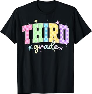 Back to School Checkered Third Grade Team Teacher Students Unisex , , , Long Sleeve Tee