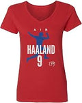 Air Haaland 9 Graphic Norway 2026 Soccer Fans Ladies' V-Neck Tshirt Unisex , , , Long Sleeve Tee
