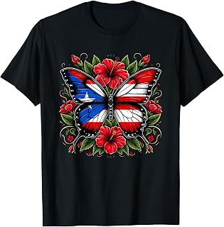 Puerto Rican Day | Puerto Rico Butterfly Flag Women and Girl Unisex , , , Long Sleeve Tee