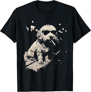 Funny Dog Smoking Goldendoodle Cigarette Cool Dog Design Unisex , , , Long Sleeve Tee