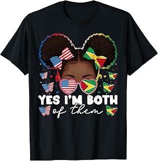 Half Guyanese American Guyana Flag America USA Kids Girls Unisex , , , Long Sleeve Tee