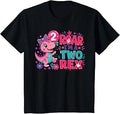 Kids Roar I'm A Two Rex Dinosaur 2nd Birthday Boy Unisex , , , Long Sleeve Tee
