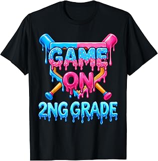 2nd Grade Back to School Baseball Drip Game On Second Grade Unisex , , , Long Sleeve Tee