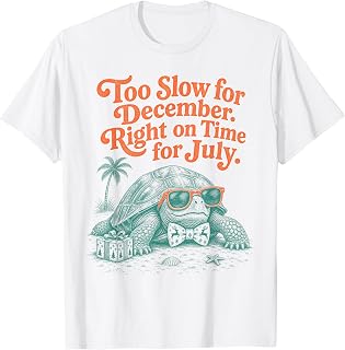 Christmas in July Turtle Too Slow Unisex , , , Long Sleeve Tee