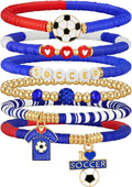 doubgood 2026 World Soccer Cup Soccer Bracelets for Women Men, Stackable Soccer Jewelry Game Day Fan Accessories Gifts for USA Mexico Argentina Soccer Fans