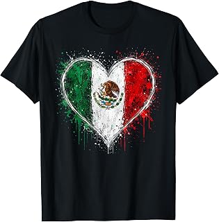Mexico Flag Heart Unisex , , , Long Sleeve Tee