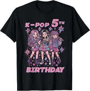 5th Birthday K-Pop Girls 5 Year Old Kpop Girls Kids Youth Unisex , , , Long Sleeve Tee
