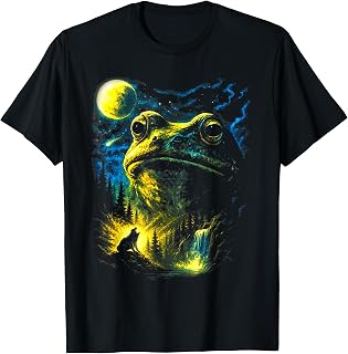 Frog Howling to The Moon Funny Vintage Toad Moon Graphic Unisex , , , Long Sleeve Tee