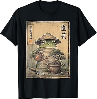 Funny Frog Bonsai Gardening Japanese Style Plant Lover Unisex , , , Long Sleeve Tee