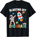 Blasting Off Into 2nd Grade Boys First Day Second Grade Kids Unisex , , , Long Sleeve Tee