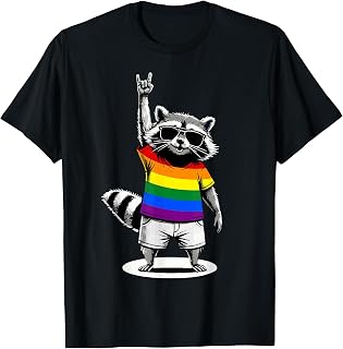 Raccoon LGBTQ Pride Month Unisex , , , Long Sleeve Tee