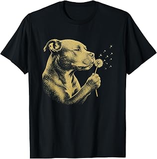 Funny Pitbull Blowing Dandelion Unisex , , , Long Sleeve Tee