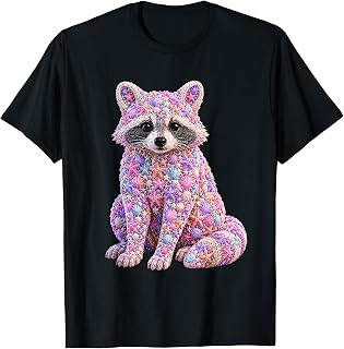 Raccoon with Seashells Starfish Beach Shells Summer Animal Unisex , , , Long Sleeve Tee