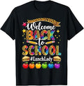 Welcome Back to School Lunch Lady Cafeteria Staff Leopard Unisex , , , Long Sleeve Tee