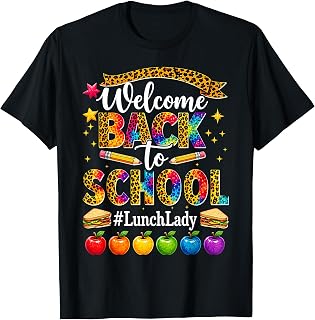 Welcome Back to School Lunch Lady Cafeteria Staff Leopard Unisex , , , Long Sleeve Tee