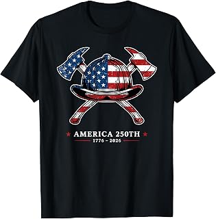 250 Years America 1776 2026 Firefighter USA Flag 250th Unisex , , , Long Sleeve Tee