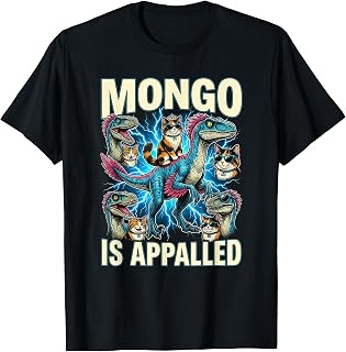 Mongo is Calling Appalled Princess Cat Riding Dinosaur Kids Unisex , , , Long Sleeve Tee