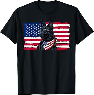 Black German Shepherd American Flag 4th July German Shepherd Unisex , , , Long Sleeve Tee
