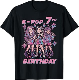 7th Birthday K-Pop Girls 7 Year Old Kpop Girls Kids Youth Unisex , , , Long Sleeve Tee