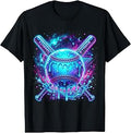 Cosmic Drip Baseball Glow Graphic Blue Vaporwave Aesthetic Unisex , , , Long Sleeve Tee