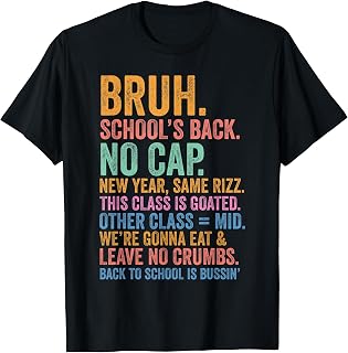 Bruh Teacher Back to School New Year Same Rizz Class Goated Unisex , , , Long Sleeve Tee