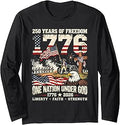 250 Years of Freedom 1776 One Nation Under God USA Flag Long Sleeve Unisex , , , Long Sleeve Tee