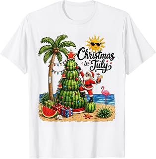 Christmas in July Watermelon Xmas Tree Santa Unisex , , , Long Sleeve Tee