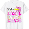 Hello Second Grade Pencil Bow Back to School 2nd Grade Girl Unisex , , , Long Sleeve Tee