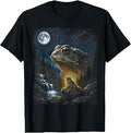 Frog Howling at Moon 90's Retro Nature Forest Animal Graphic Unisex , , , Long Sleeve Tee