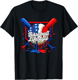 Baseball Drip Lifestyle USA US Flag Patriotic Boys Youth Kid Unisex , , , Long Sleeve Tee
