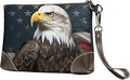 Leather Wristlet Clutch for Women Evening Bags Ladies Credit Card Holder American bald eagle Wallet Purses Handbags