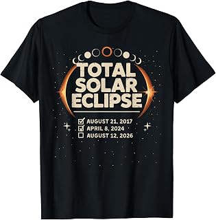 Total Solar Eclipse 2026 2024 2017 Watchers Totality At Sea Unisex , , , Long Sleeve Tee