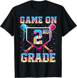 Game On 2nd Grade Second Drip Baseball First Day 1st Day Boy Unisex , , , Long Sleeve Tee