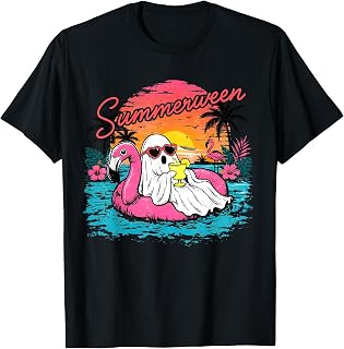 Summerween Funny Ghost Summer Halloween Vacation Unisex , , , Long Sleeve Tee