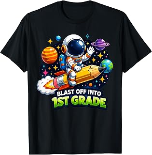 1st Grade Blast Off Into 1st Grade Boys Gamer Back to School Unisex , , , Long Sleeve Tee