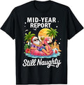 Mid Year Report Still Naughty Funny Santa Beach Summer Unisex , , , Long Sleeve Tee