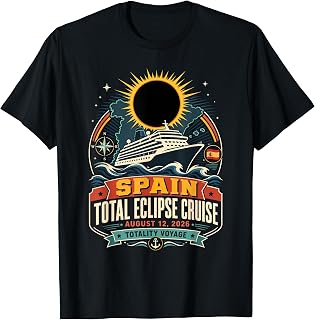 Spain Total Solar Eclipse Family Cruise August 12 2026 Unisex , , , Long Sleeve Tee