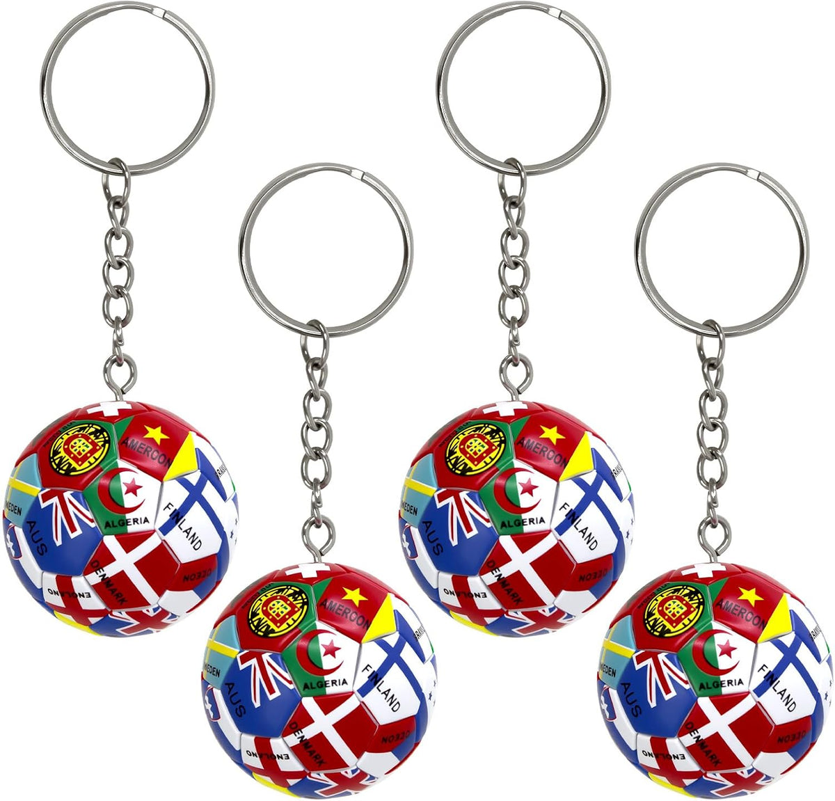 2026 World Soccer Cup Keychain, World Flags Football Keychain for Fan Gifts, Party Favors Unisex , , , Long Sleeve Tee
