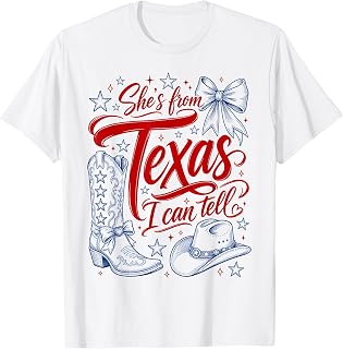 She's from Texas I Can Tell Retro Southern Cowgirl Girl Unisex , , , Long Sleeve Tee
