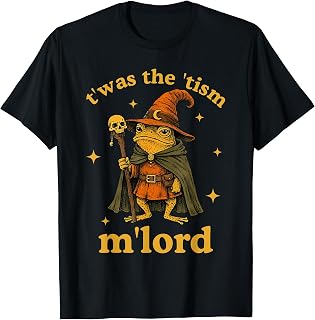 Funny Meme TWAS The Tism M Lord Frog Wizard Unisex , , , Long Sleeve Tee